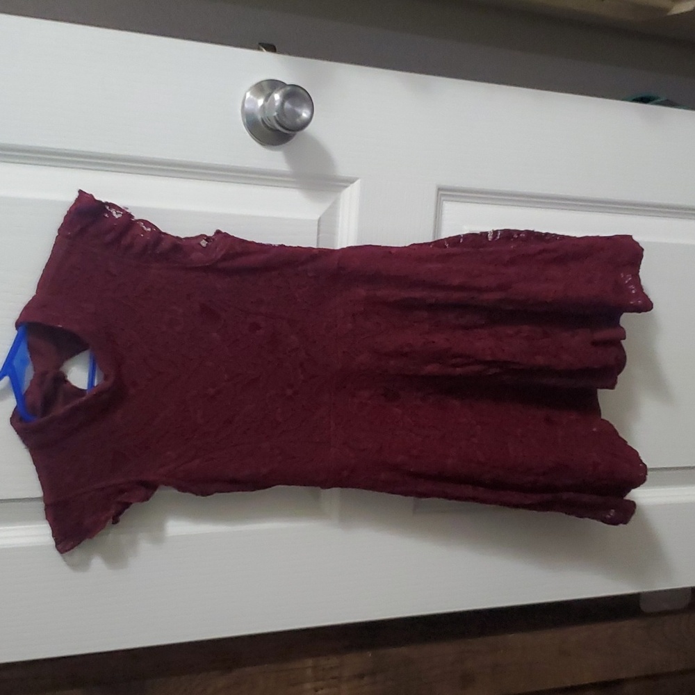 Girls dress, zenzi, 7 to 8, dark red